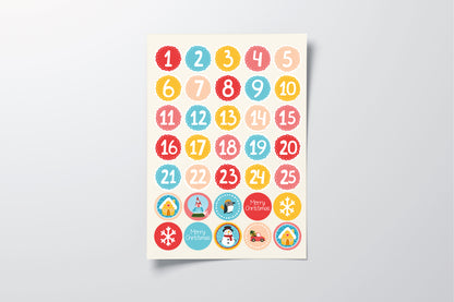 Advent Number Stickers