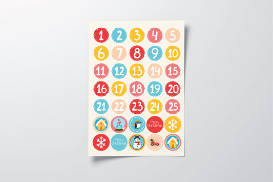 Advent Number Stickers