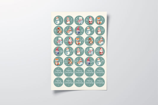 Advent Number Stickers