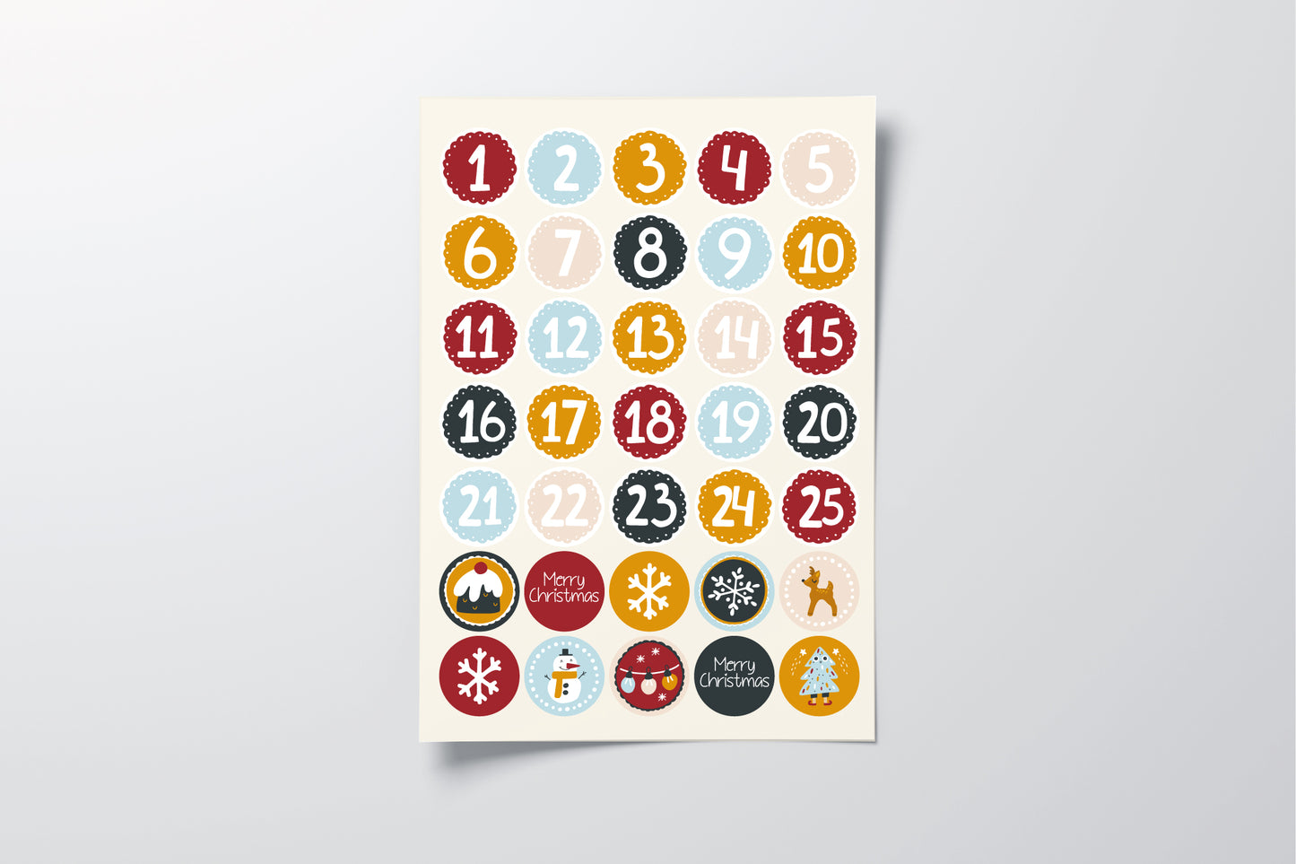 Advent Number Stickers