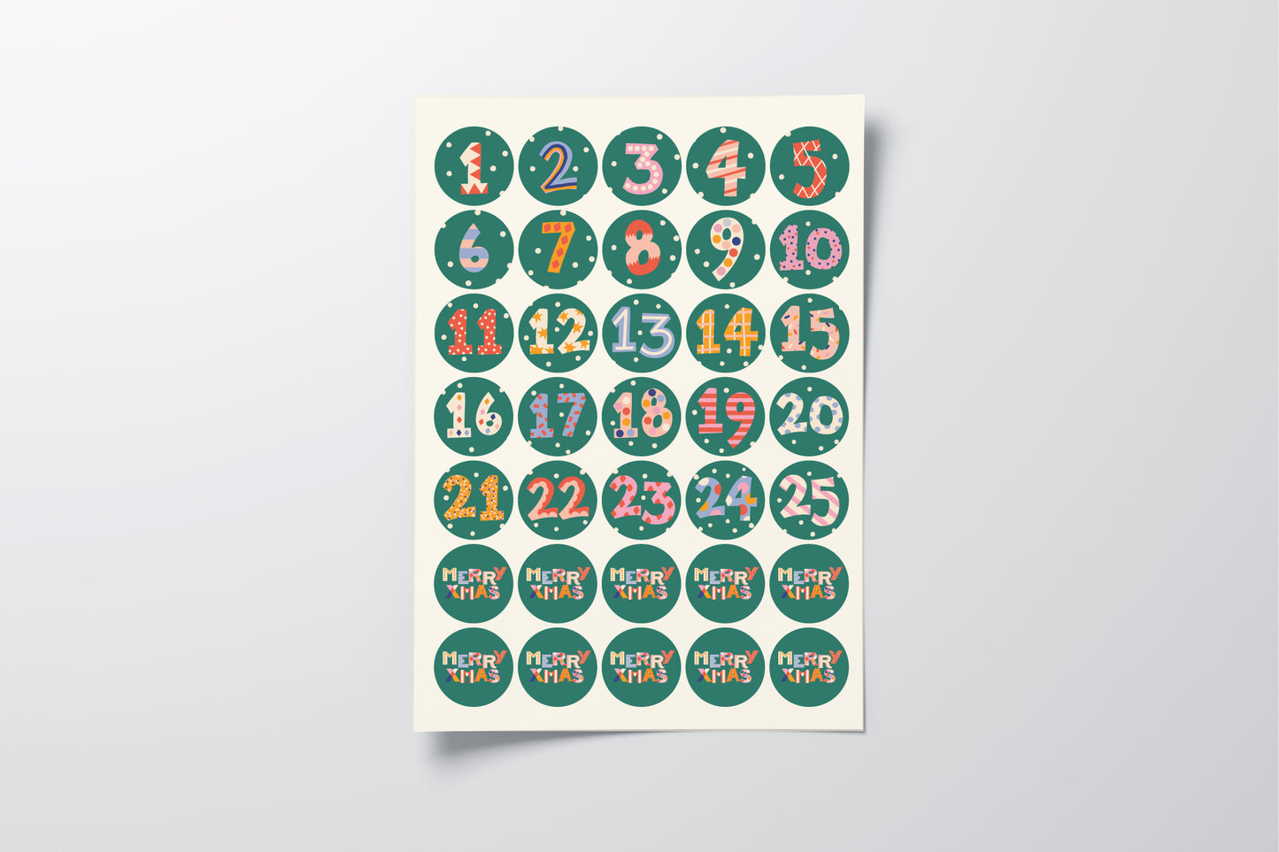 Advent Number Stickers