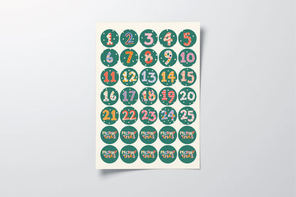 Advent Number Stickers