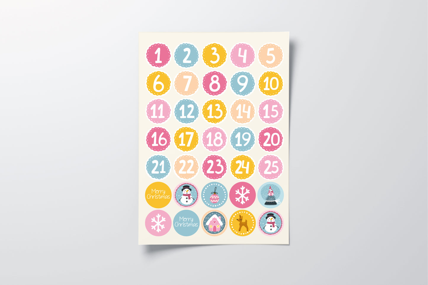 Advent Number Stickers