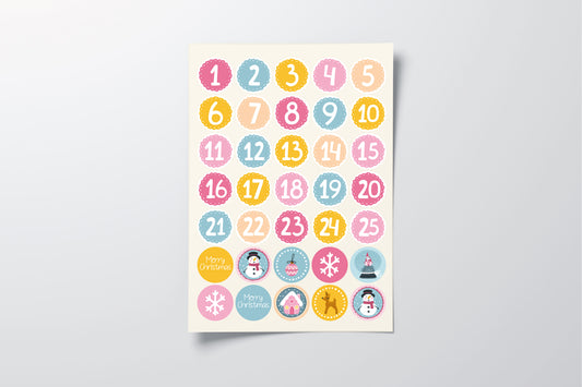 Advent Number Stickers