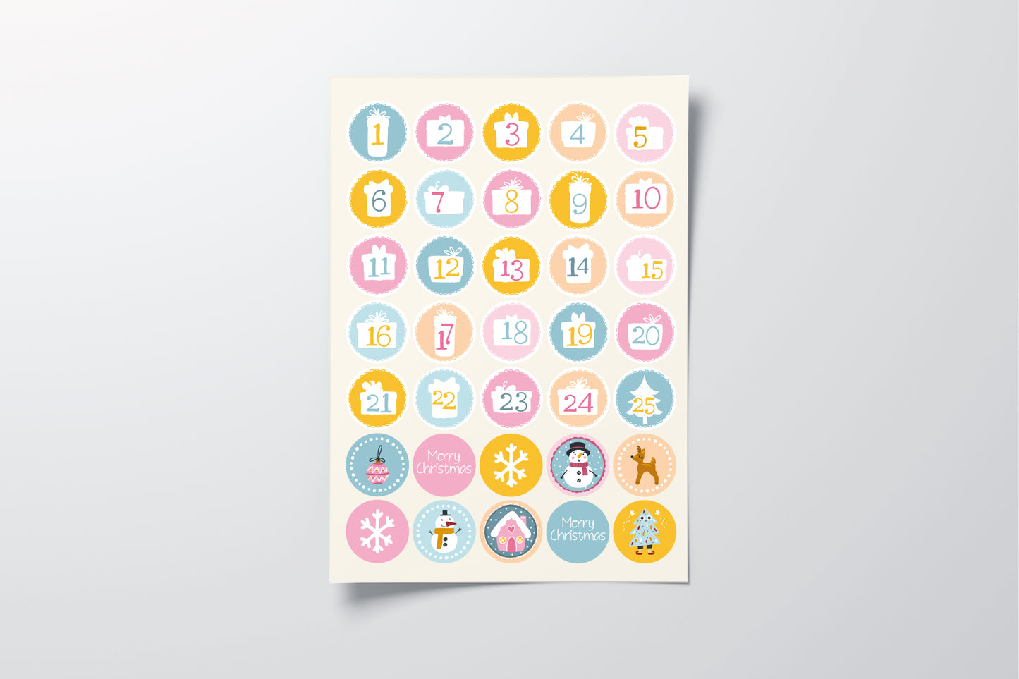 Advent Number Stickers