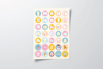 Advent Number Stickers