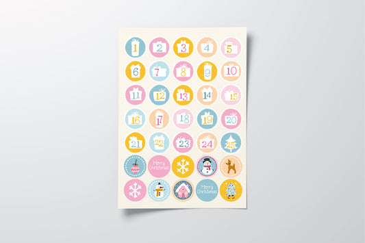 Advent Number Stickers