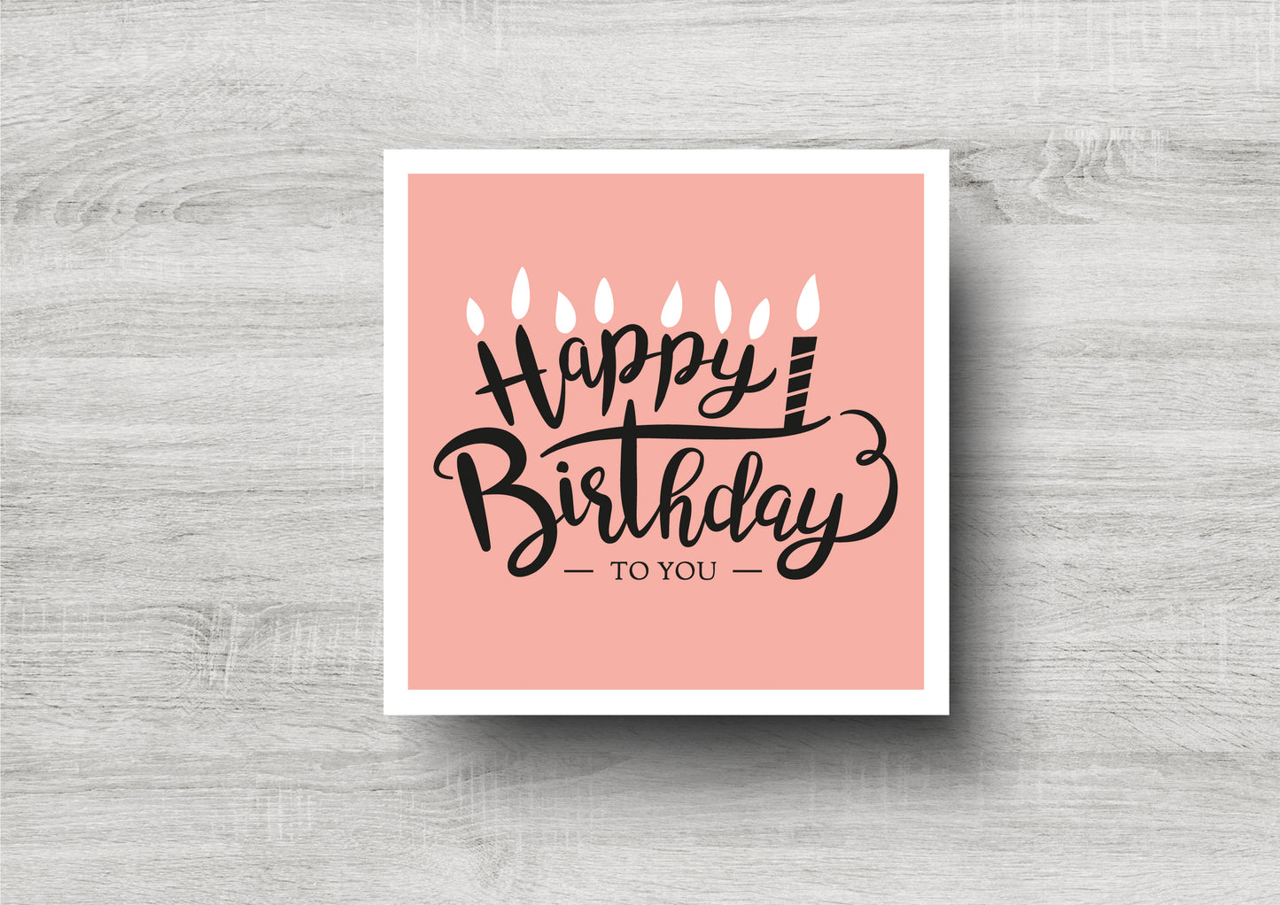 Personalised Birthday Card / Happy Birthday / Candles / Peach