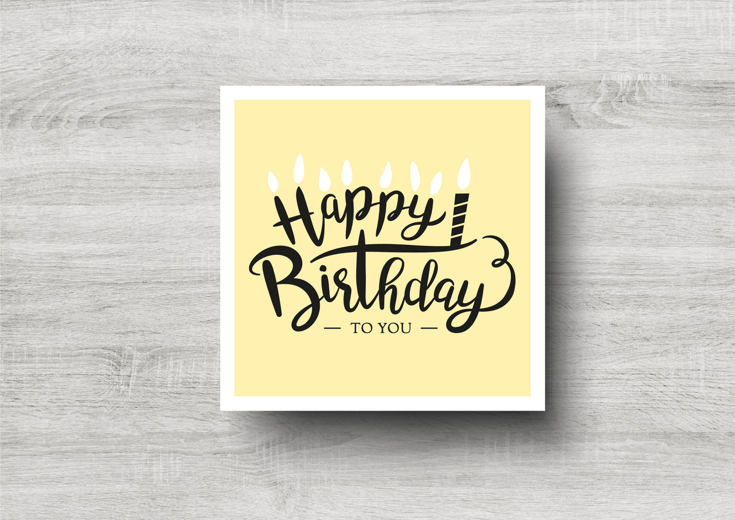 Personalised Birthday Card / Happy Birthday / Candles / Yellow