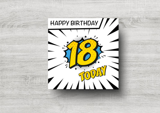 Comic 18th Birthday Card