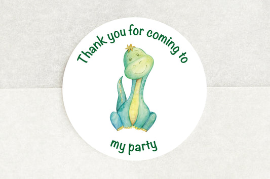 Thank You For Coming To My Party Stickers - Dinosaur Themed - Pack of 35