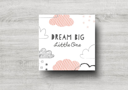 Dream Big Little One / New Baby Card / Pink