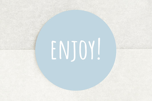 Enjoy! Stickers In Light Blue - Pack of 35