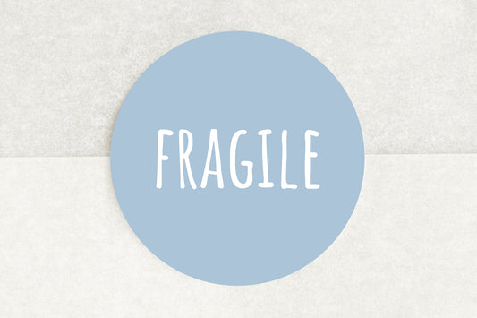 Fragile Stickers In Blue - Pack of 35