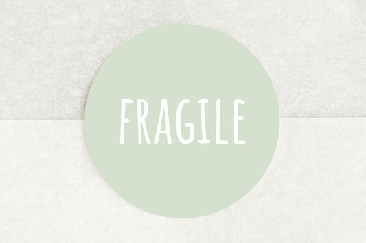 Fragile Stickers In Green - Pack of 35