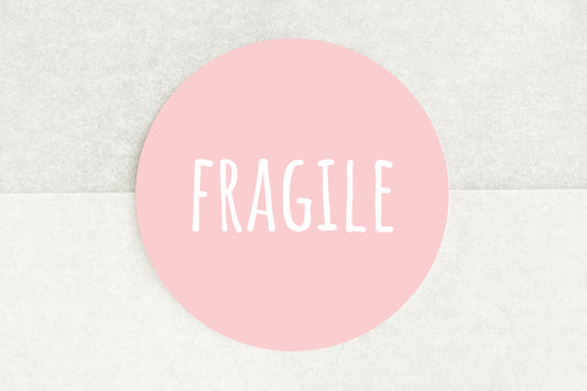 Fragile Stickers In Light Pink - Pack of 35