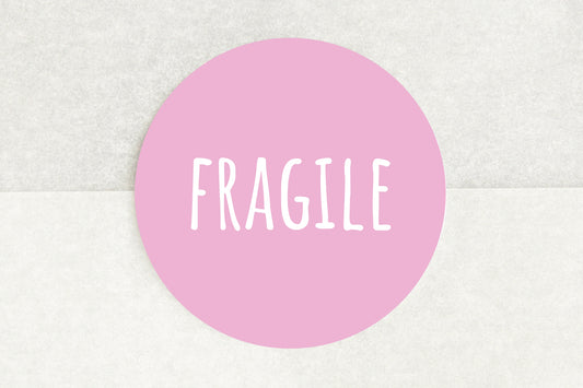 Fragile Stickers In Pink - Pack of 35