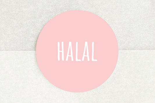 Halal Stickers In Light Pink - Pack of 35