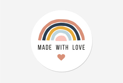 Made With Love Rainbow Stickers - Pack of 35