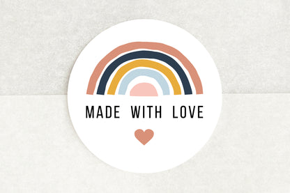 Made With Love Rainbow Stickers - Pack of 35