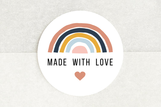 Made With Love Rainbow Stickers - Pack of 35