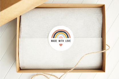 Made With Love Rainbow Stickers - Pack of 35