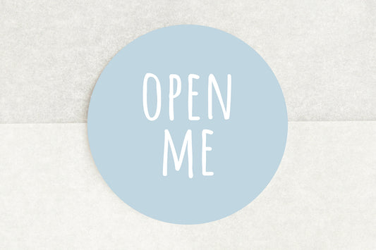 Open Me Stickers In Light Blue - Pack of 35