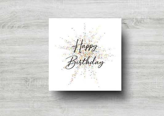 Birthday paint splatter card