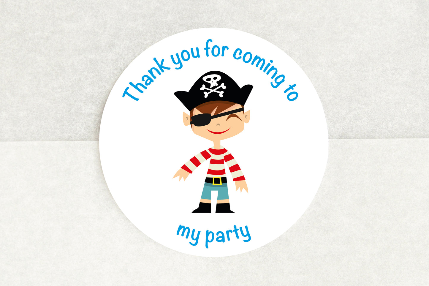 Thank You For Coming To My Party Stickers - Pirate Themed - Pack of 35