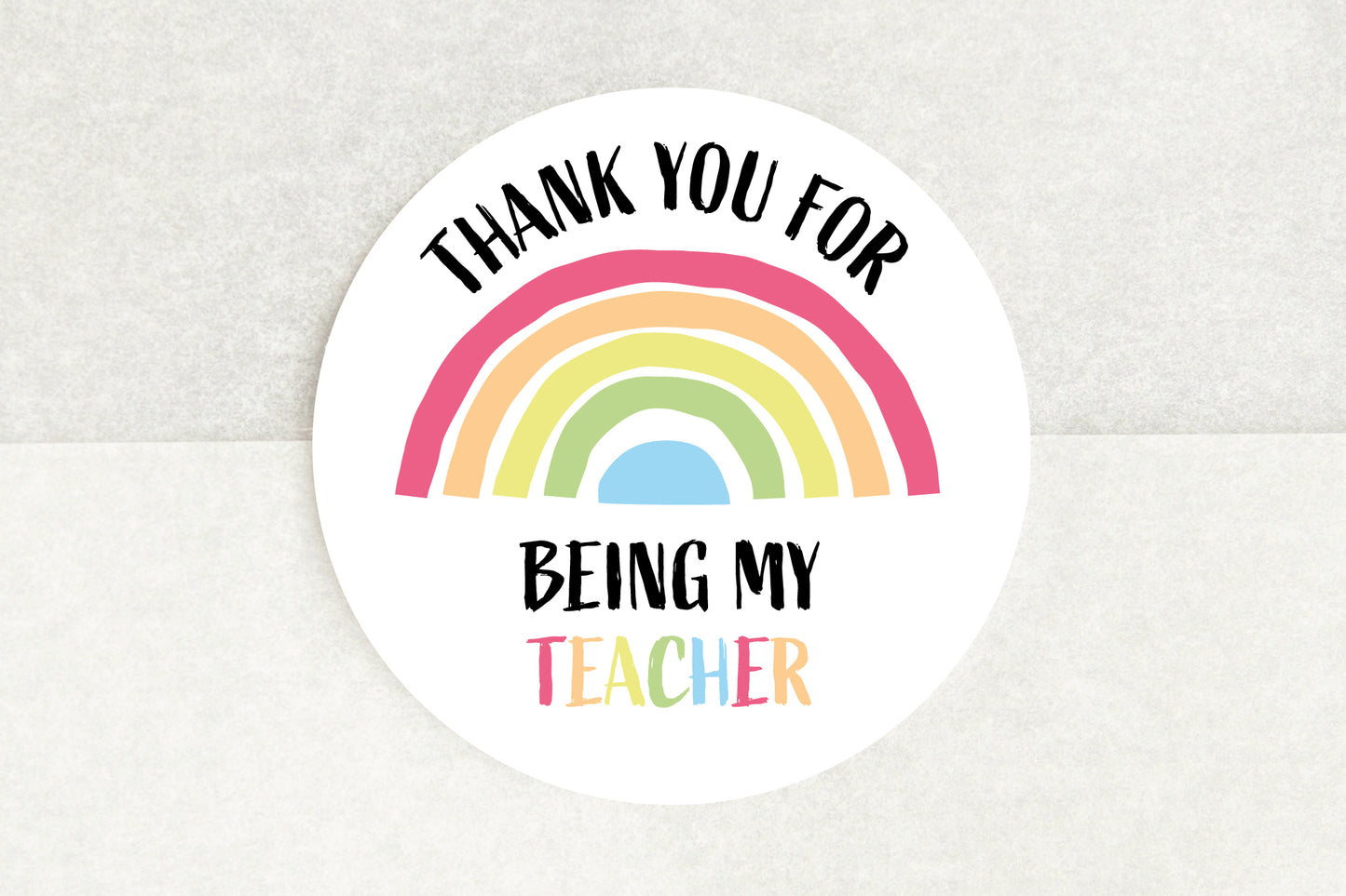 Thank You For Being My Teacher Rainbow Stickers - Pack of 35