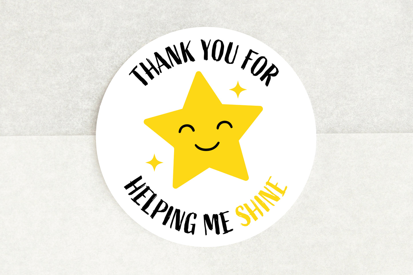 Thank You For Helping Me Shine Stickers - Pack of 35