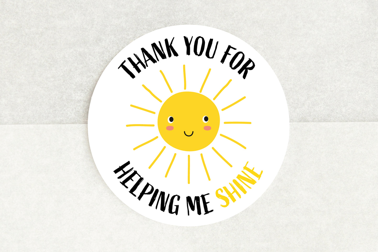 Thank You For Helping Me Shine Stickers - Pack of 35