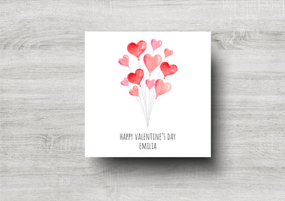 Personalised Heart Balloon Valentine's Day Card / For Him / For Her