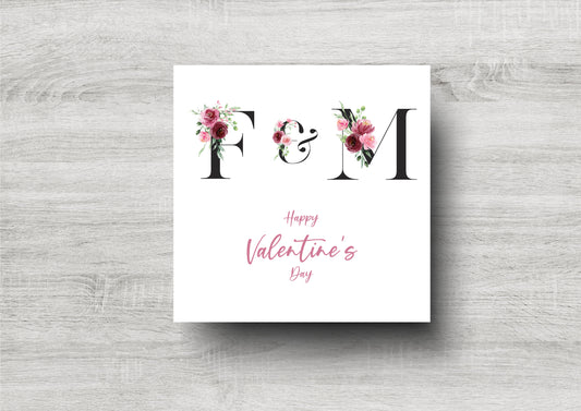 Personalised Initials Valentine's Day Card