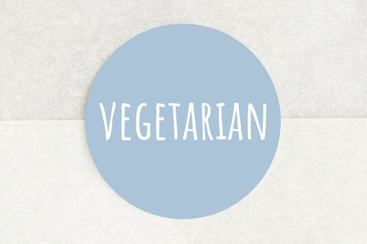 Vegetarian Stickers In Blue - Pack of 35