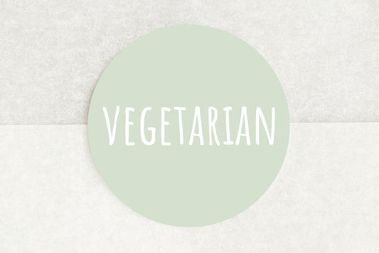 Vegetarian Stickers In Green - Pack of 35