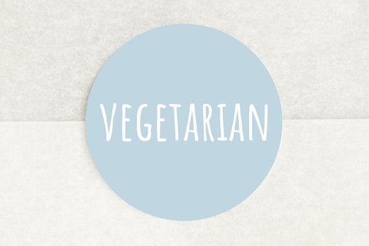 Vegetarian Stickers In Light Blue - Pack of 35