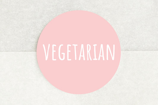 Vegetarian Stickers In Light Pink - Pack of 35