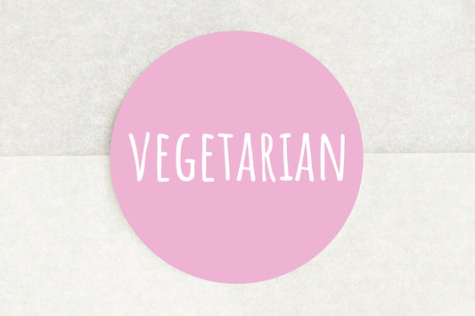 Vegetarian Stickers In Pink - Pack of 35