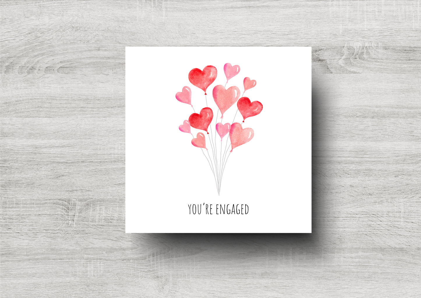 You're Engaged Heart Balloon Card