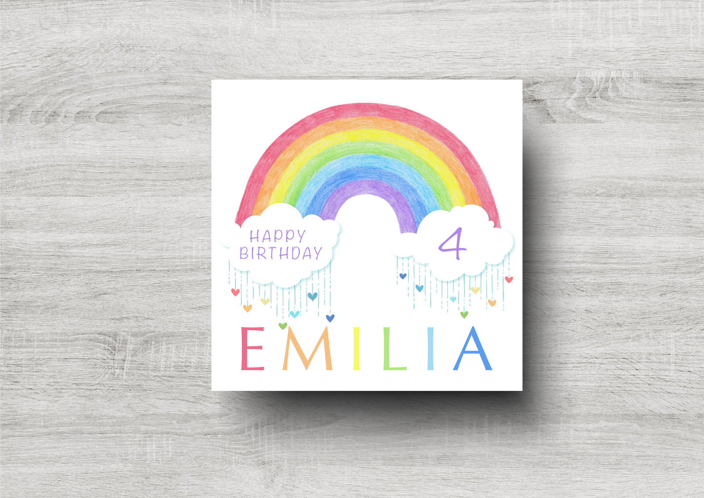 Personalised Rainbow Birthday Card