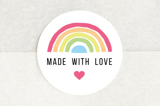 Made With Love Rainbow Stickers - Pack of 35